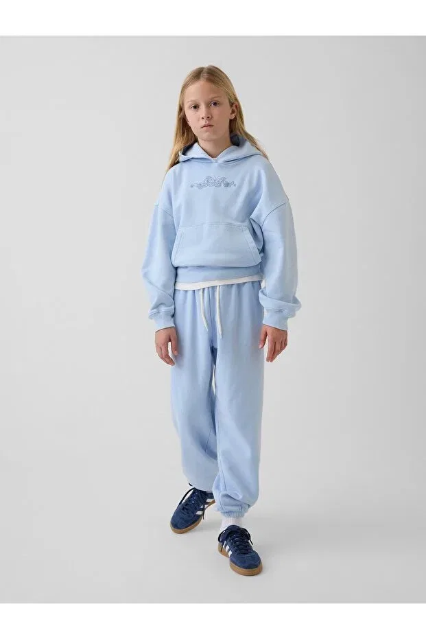 Детские спортивные штаны для девочек хлопковые Relaxed Jogger Sweatpants Gap, Light Blue -005