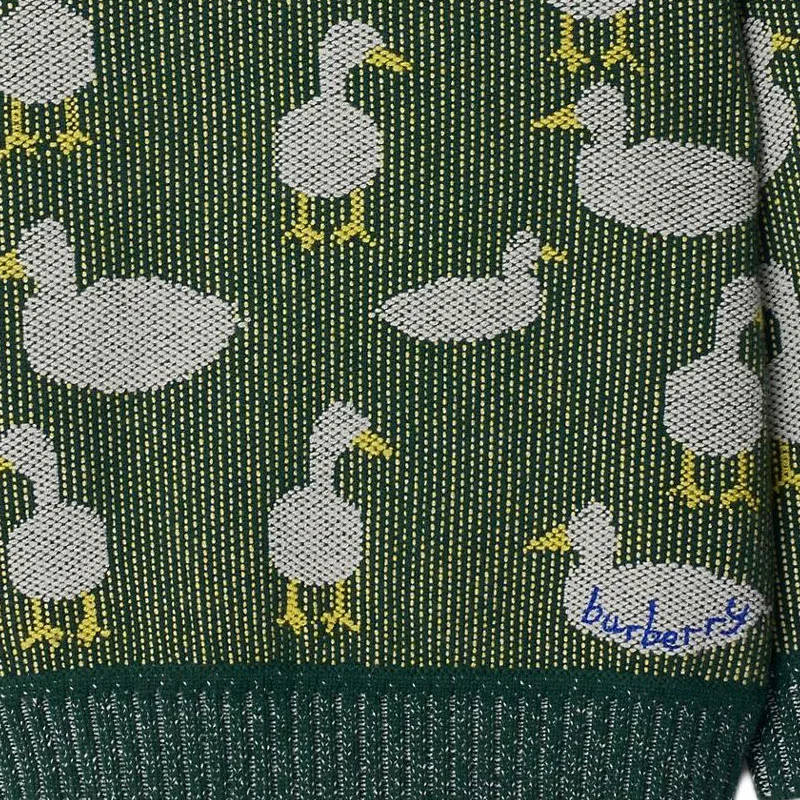 Свитер с жаккардовым узором Patrick Duck Burberry, Dark Moss Ip Pattern — фото 4