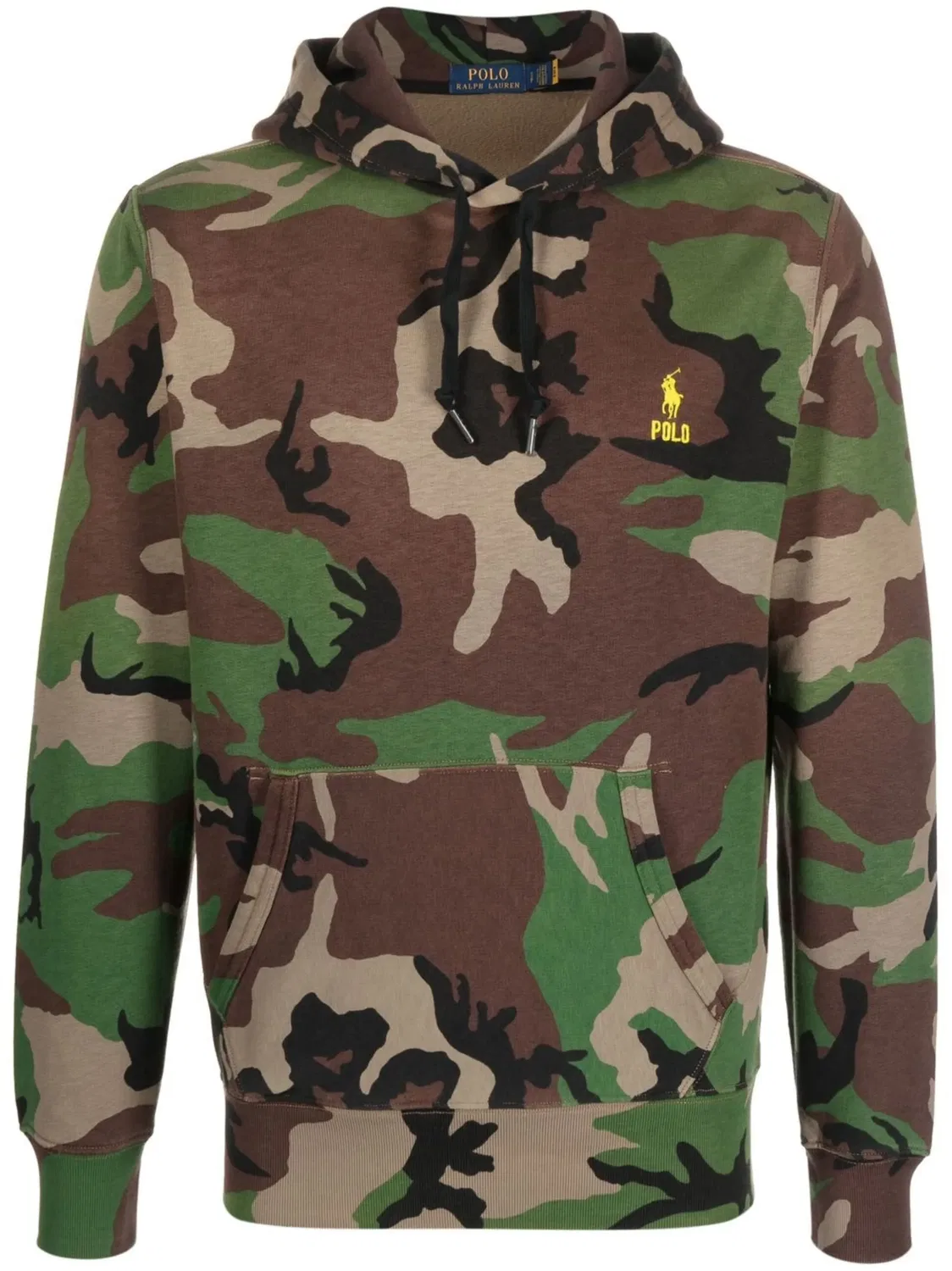 Худи с камуфляжным принтом и кулиской Polo Ralph Lauren, зеленый