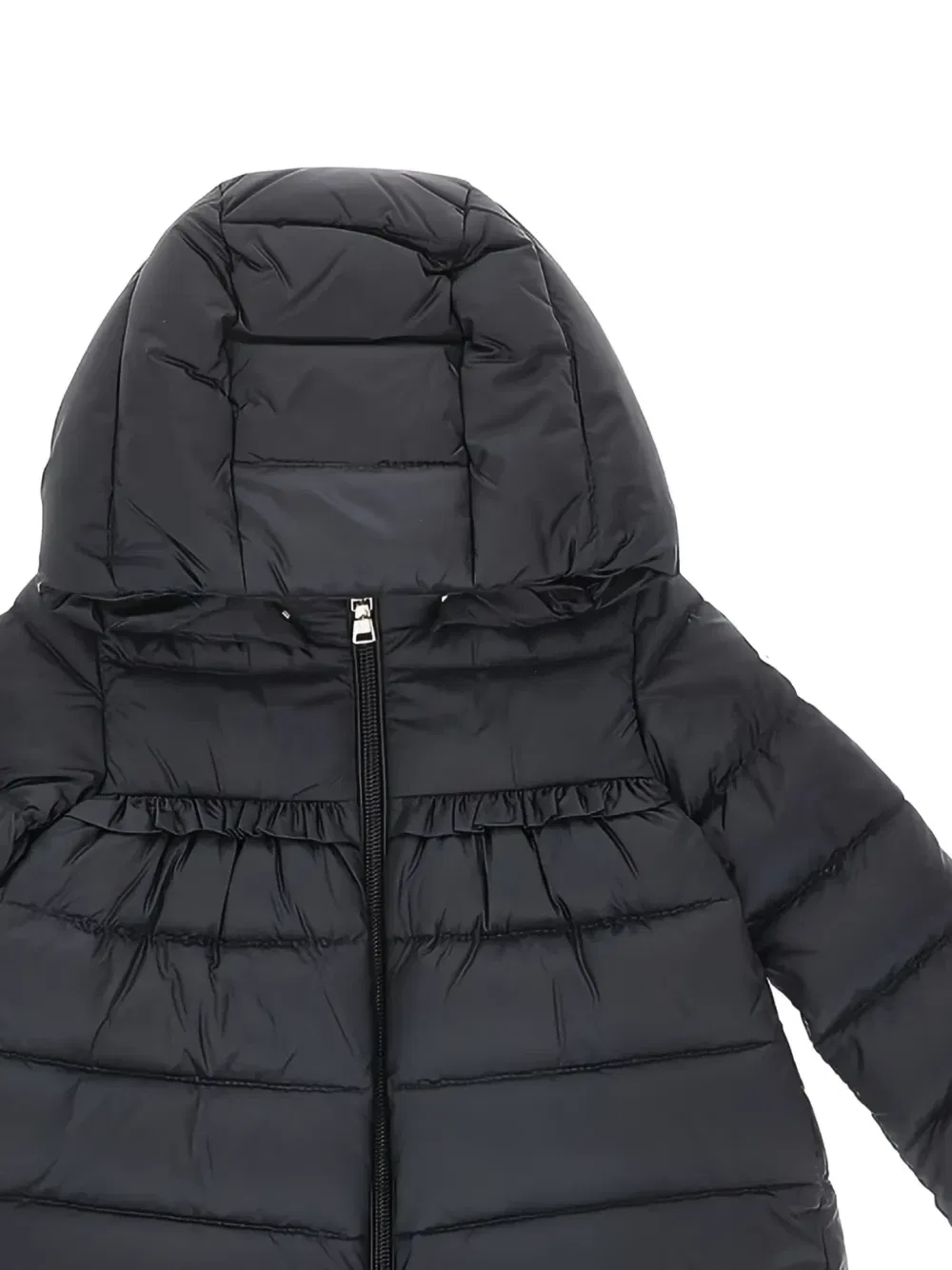 Куртка-пуховик Nevra с капюшоном воланами Moncler, черный — фото 2
