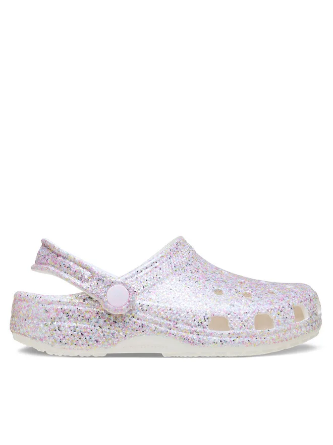Crocs Классические фантазийные сабо с блестками, модель K 212561, белые