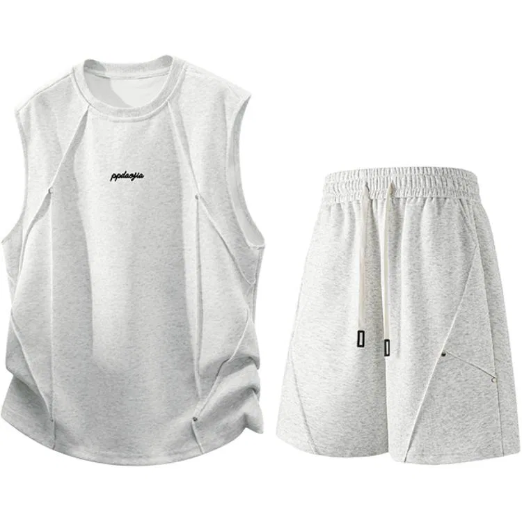 Детский комплект спортивной одежды с круглым вырезом Casual Sportswear Sugarfunk, Upgraded White Heather Gray