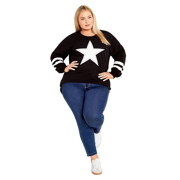 

Женский топ plus size You're a Star Avenue, Black Ivory