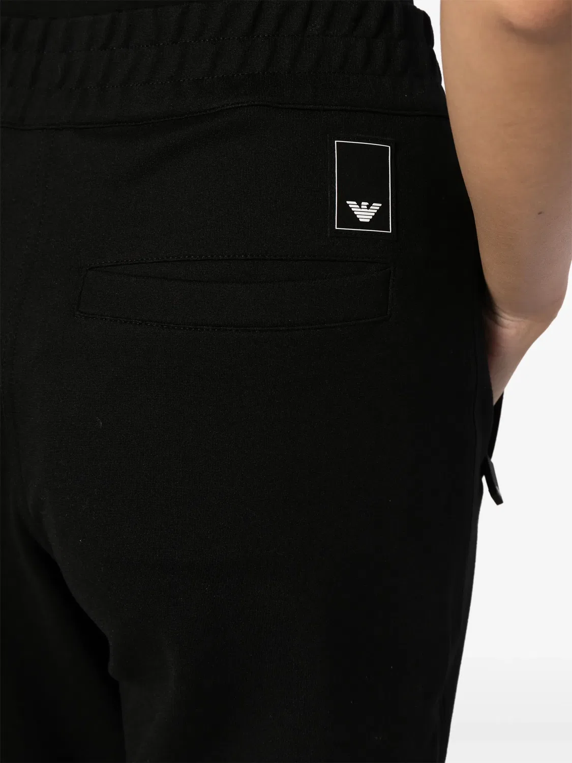 Спортивные брюки с логотипом на поясе Emporio Armani, черный — фото 3