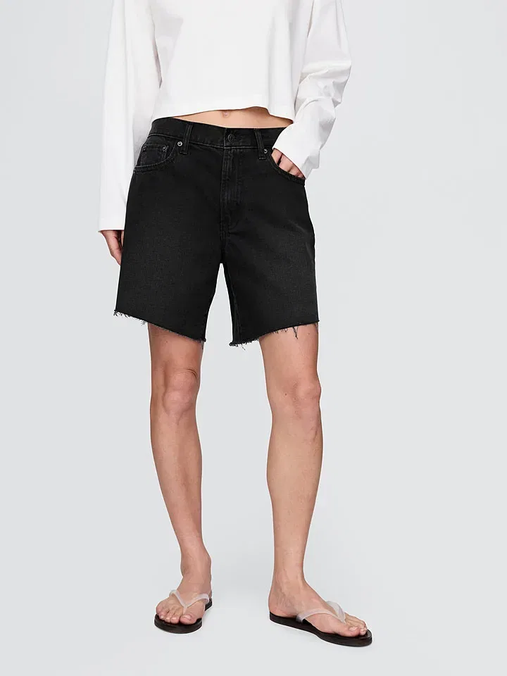Женские джинсовые шорты свободного кроя GAP, Black