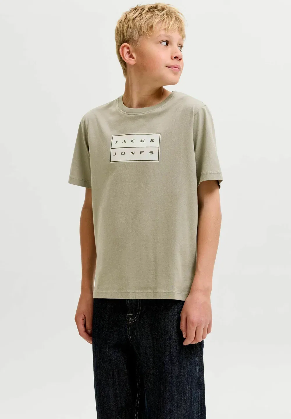 Футболка с принтом в горошек Jcofusion ss cn sn jnr - футболка с принтом Jack & Jones Junior, Vetiver — фото 2