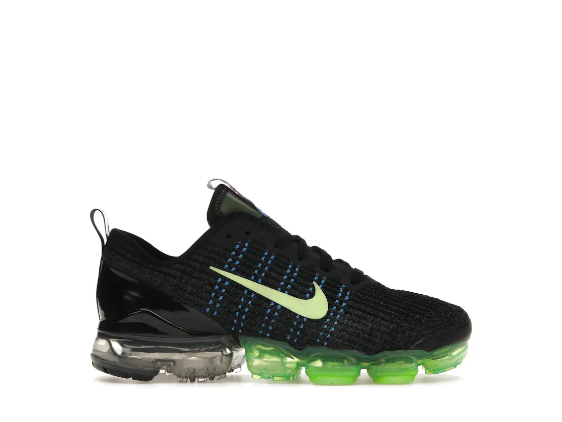 Детские кроссовки Lifestyle с амортизацией Nike Air VaporMax Flyknit 3 Nike, Black/Blue-Ghost Green