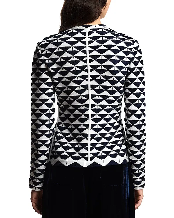 Женская куртка с принтом Knit jacket Emporio Armani, Navy White — фото 3