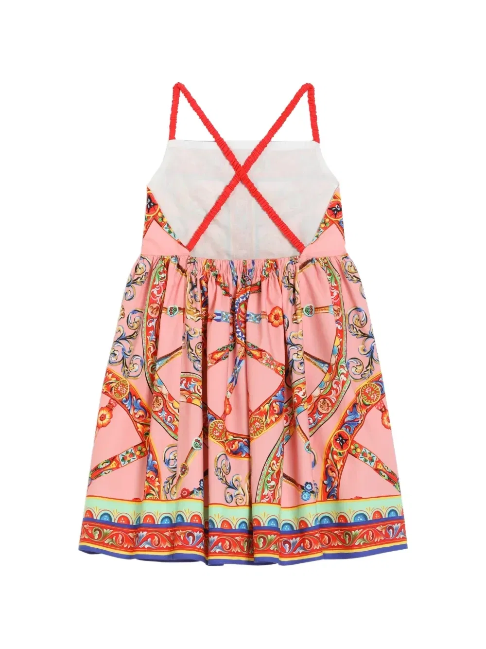 Поплиновое платье с принтом Carretto Dolce & Gabbana Kids, розовый — фото 2
