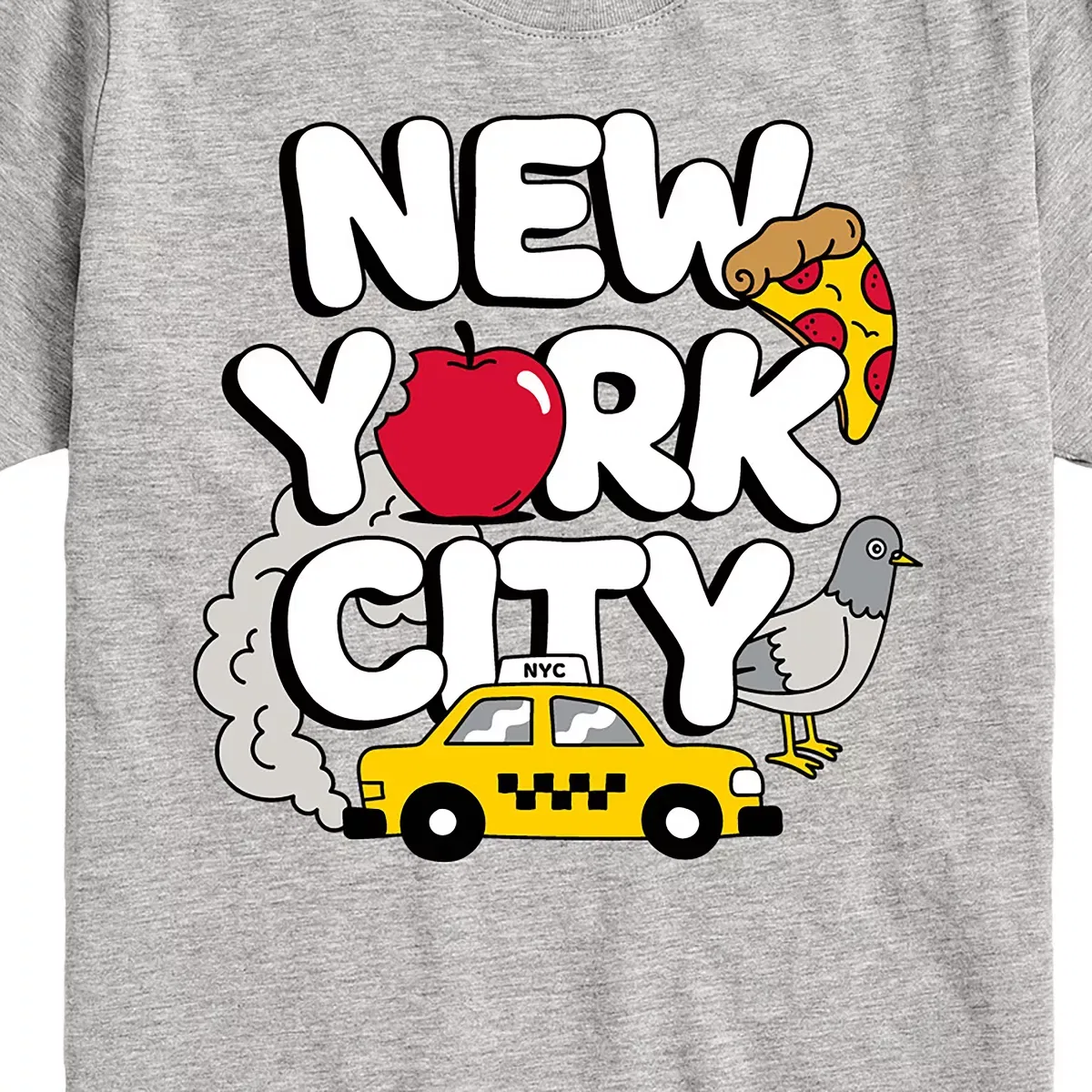 Детская футболка с коротким рукавом с принтом New York City Collage Instant Message, Navy — фото 2