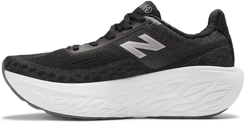 Детские беговые кроссовки для девочек Fresh Foam X 1080 V14 New Balance, Black/Magnet/Silver Metallic — фото 2