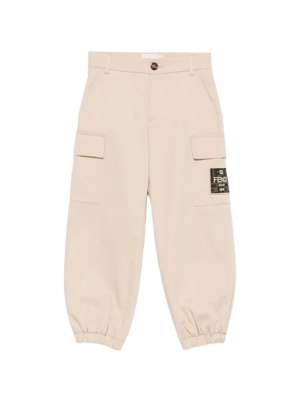 Брюки карго с нашивкой-логотипом Fendi Kids, бежевый