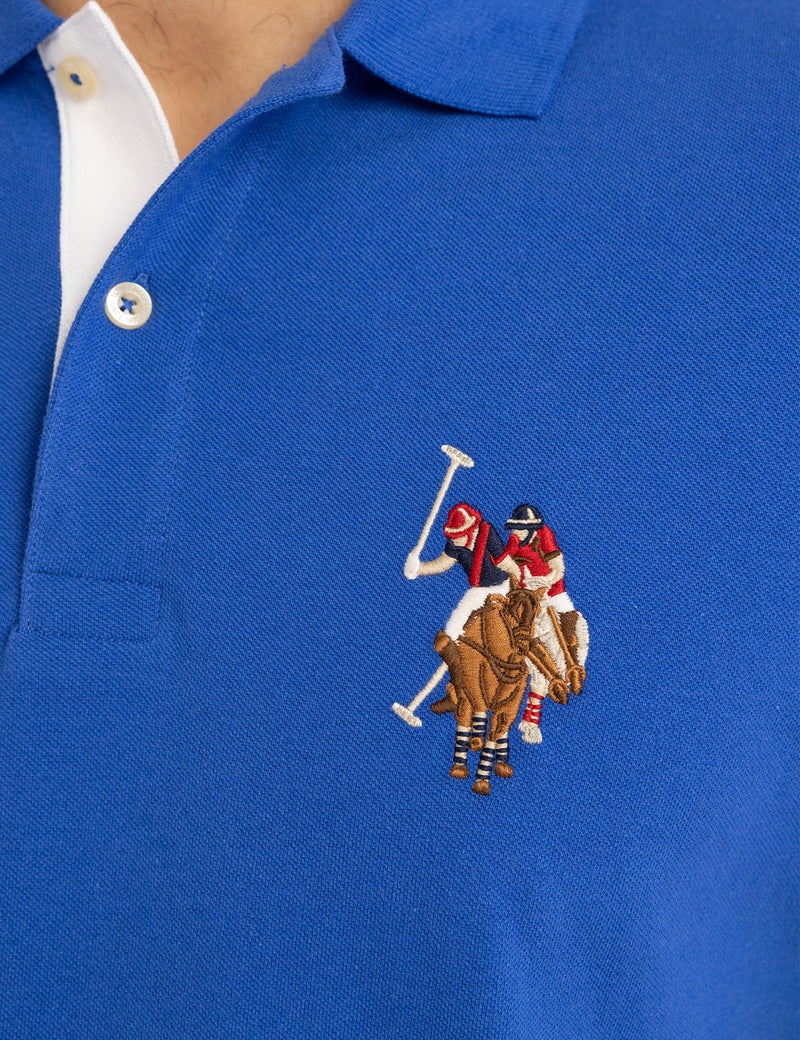 Мужская футболка-поло U.S. Polo Assn. Multi Color Big Logo Solid, синий — фото 3