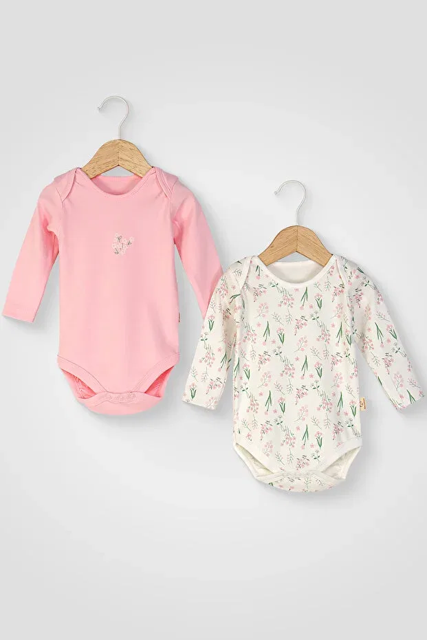 Детское боди для девочек с длинным рукавом Mini Cotton, Pink