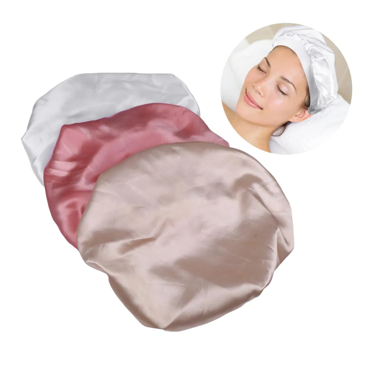 Шапочка для душа Satin, VALICLUD, набор 3 шт, 31x31x0.5 см, Sortierte Farbe