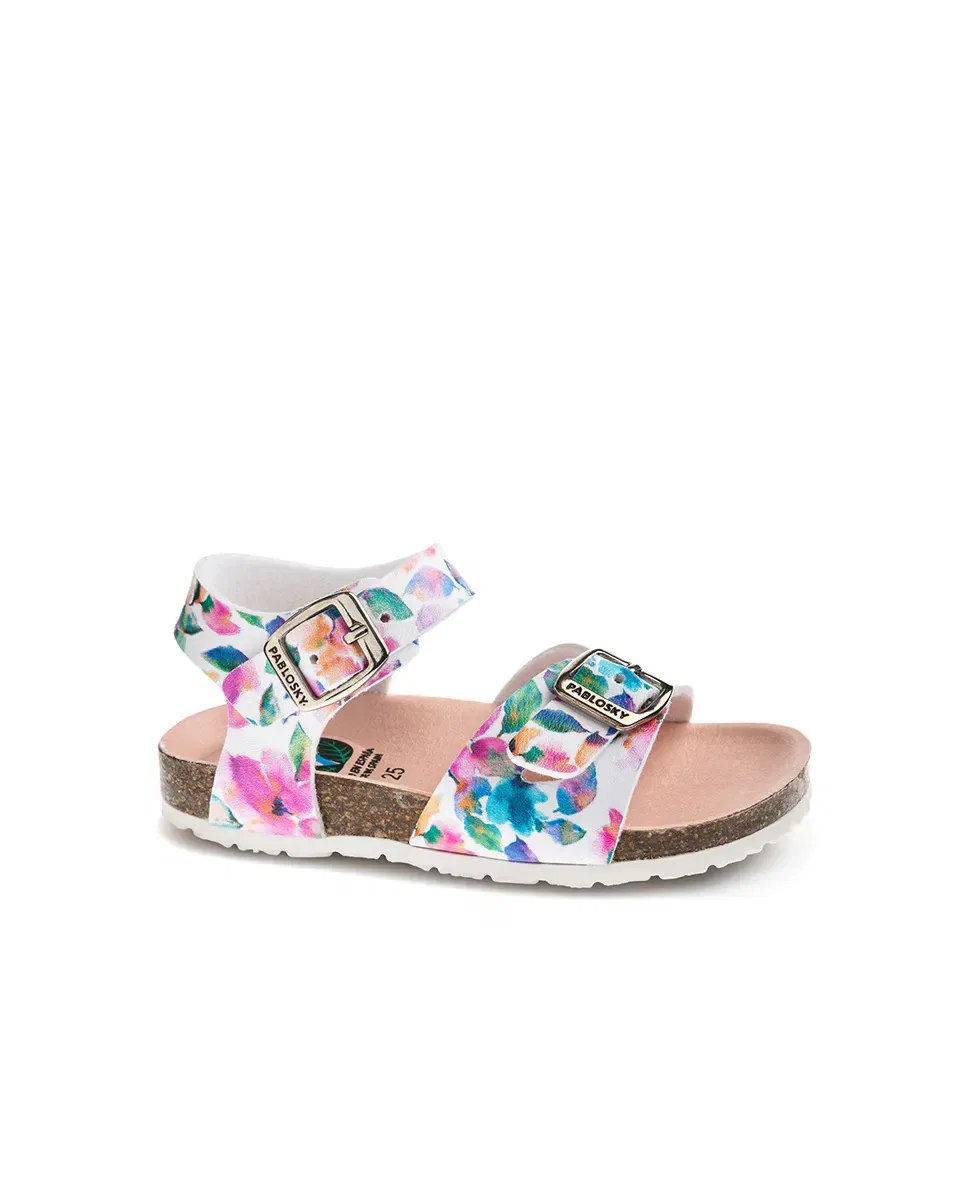 Детские сандалии для девочек с пряжкой Pablosky, Multicolor