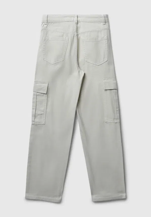 Брюки джинсовые Wide leg - cargo trousers Terranova, Bianco Perla, белый — фото 2
