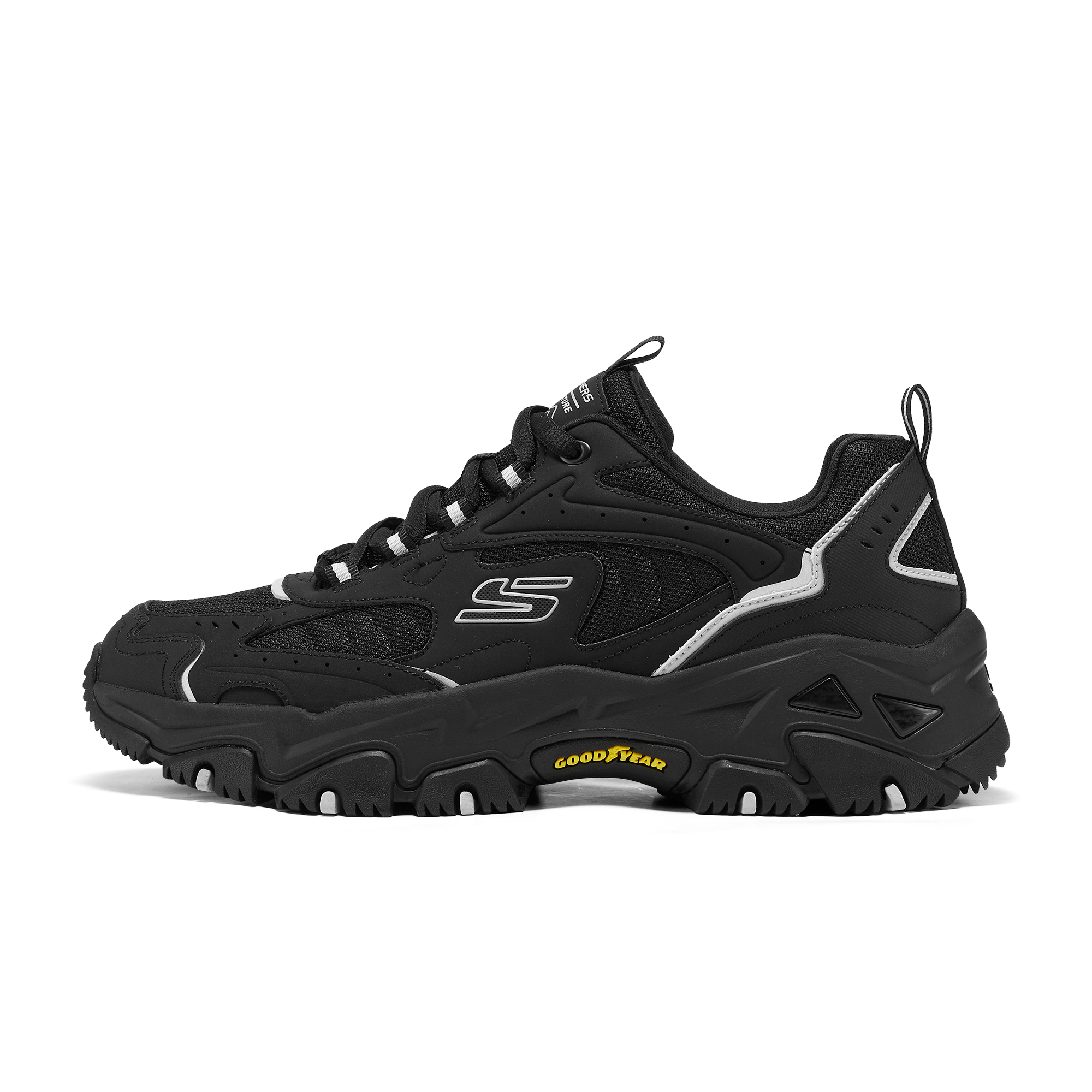 

Skechers Мужские кроссовки для походов на открытом воздухе, износостойкие, дышащие, с поддержкой отскока, низкие, черные
