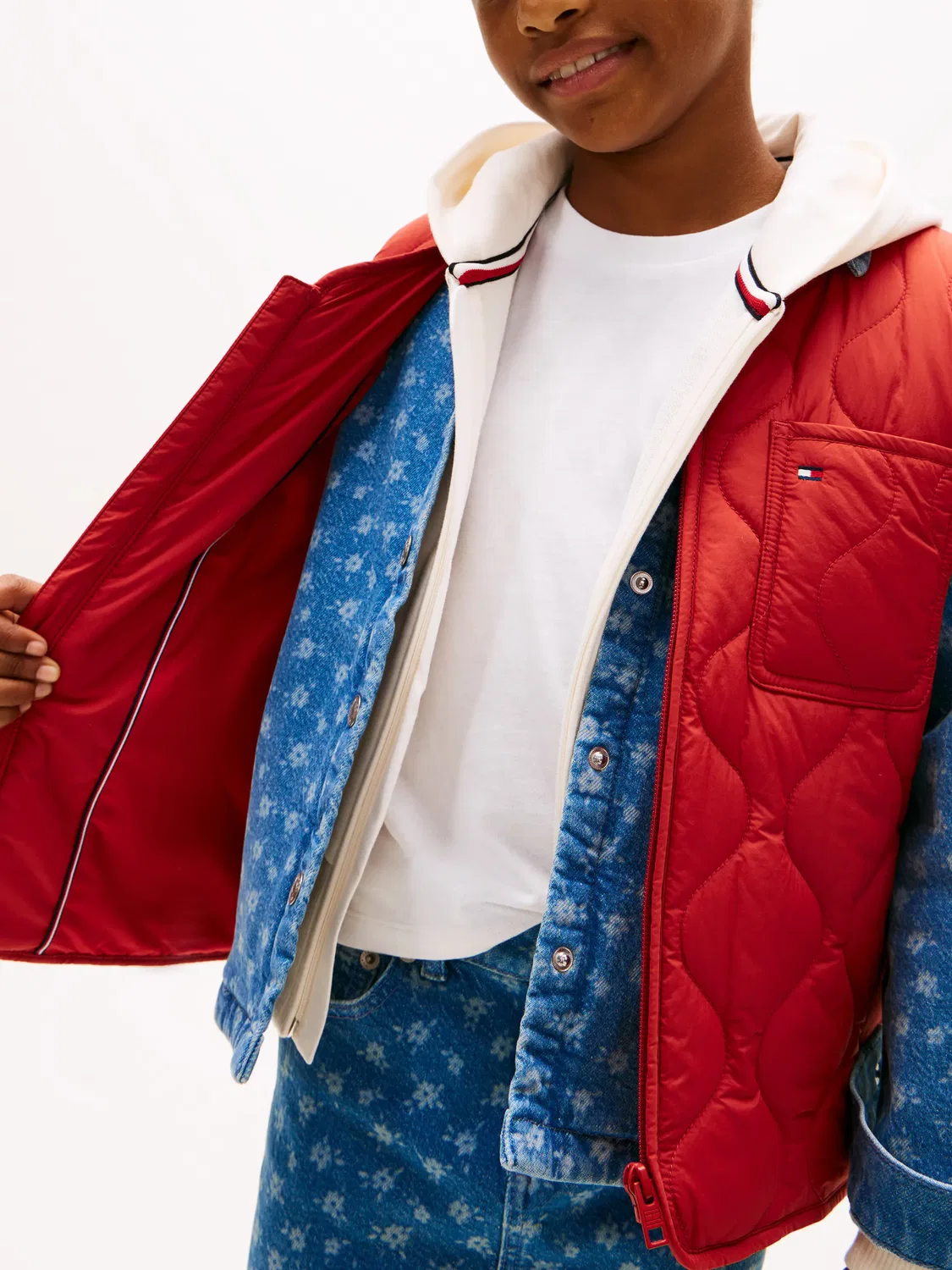 Детский стеганый жилет для мальчиков с узором Tommy Hilfiger, Red — фото 3