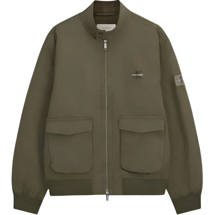 Мужская джинсовая куртка с воротником-стойкой Calvin Klein, Army Green