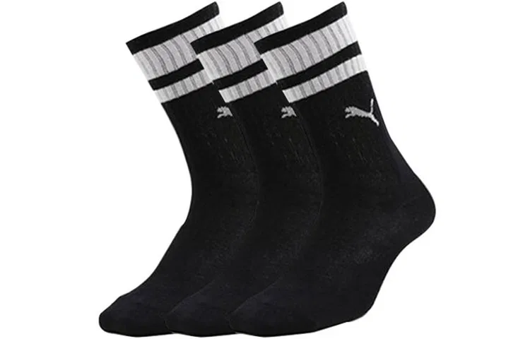 Детские носки с логотипом PUMA, комплект из 3 пар, Black
