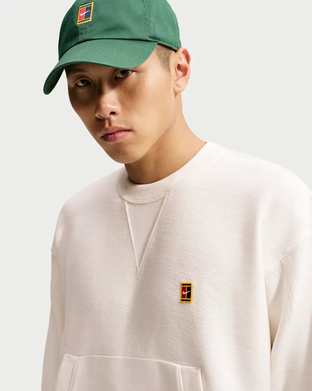 Мужская толстовка с круглым вырезом из французского трикотажа Nike Club Rules, Sail/Black — фото 3