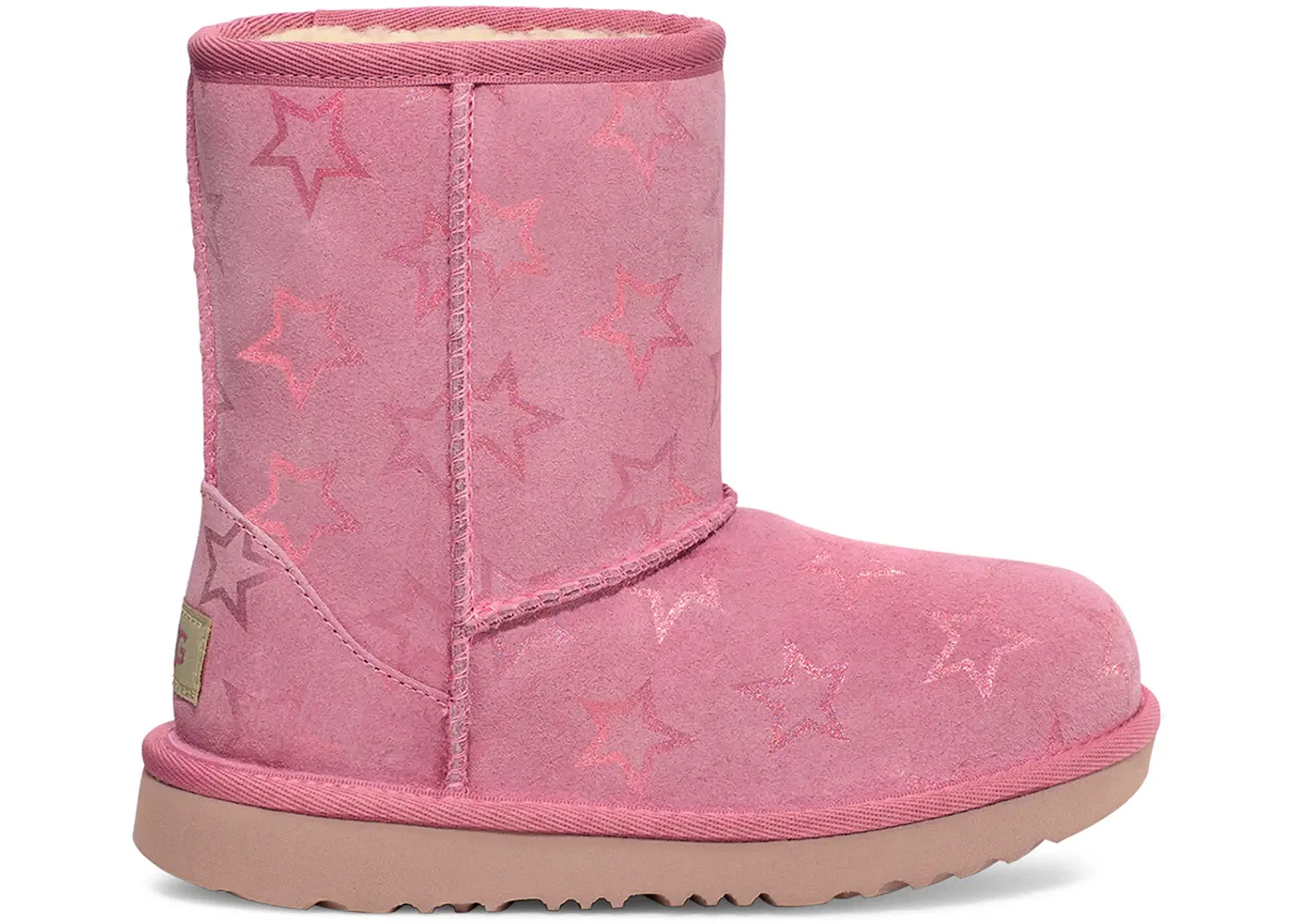 Детские ботинки с блестками UGG Classic II Iridescent Stars Boot UGG, Dusty Orchid/Pink Iridescent