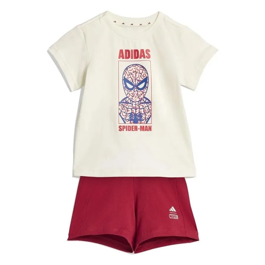 Детский спортивный костюм с принтом Mrvl Sm T Set adidas, Белый — фото 2