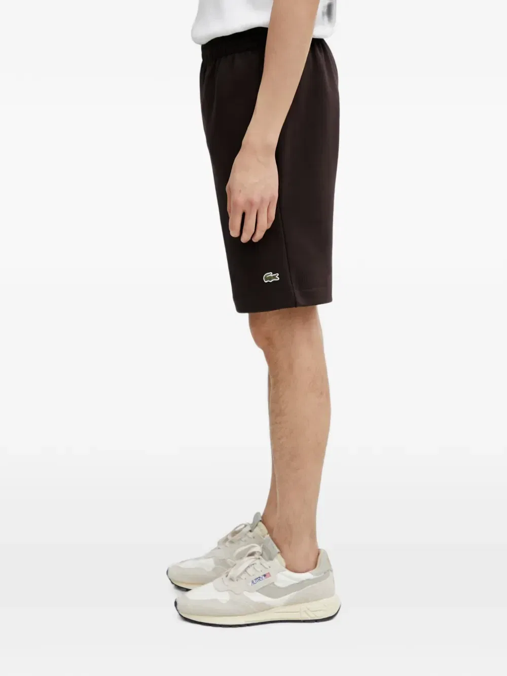 Шорты с эластичной талией и логотипом-нашивкой Lacoste, коричневый — фото 3