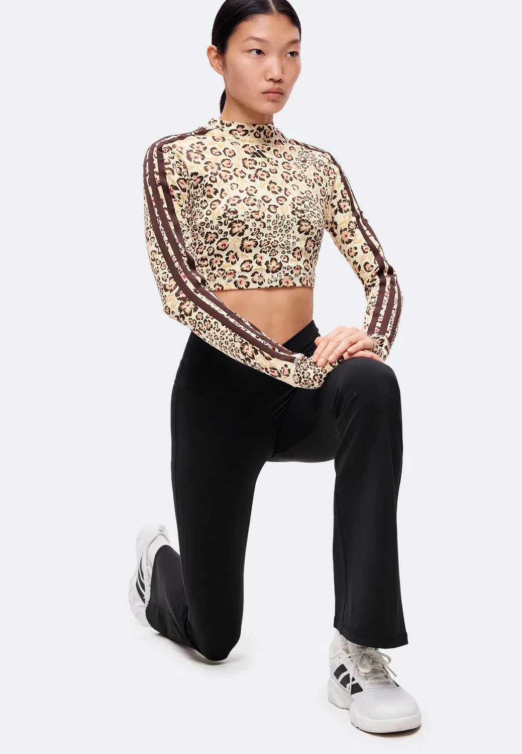 3 stripes studio all me flare x over - леггинсы Adidas Performance, Black — фото 4