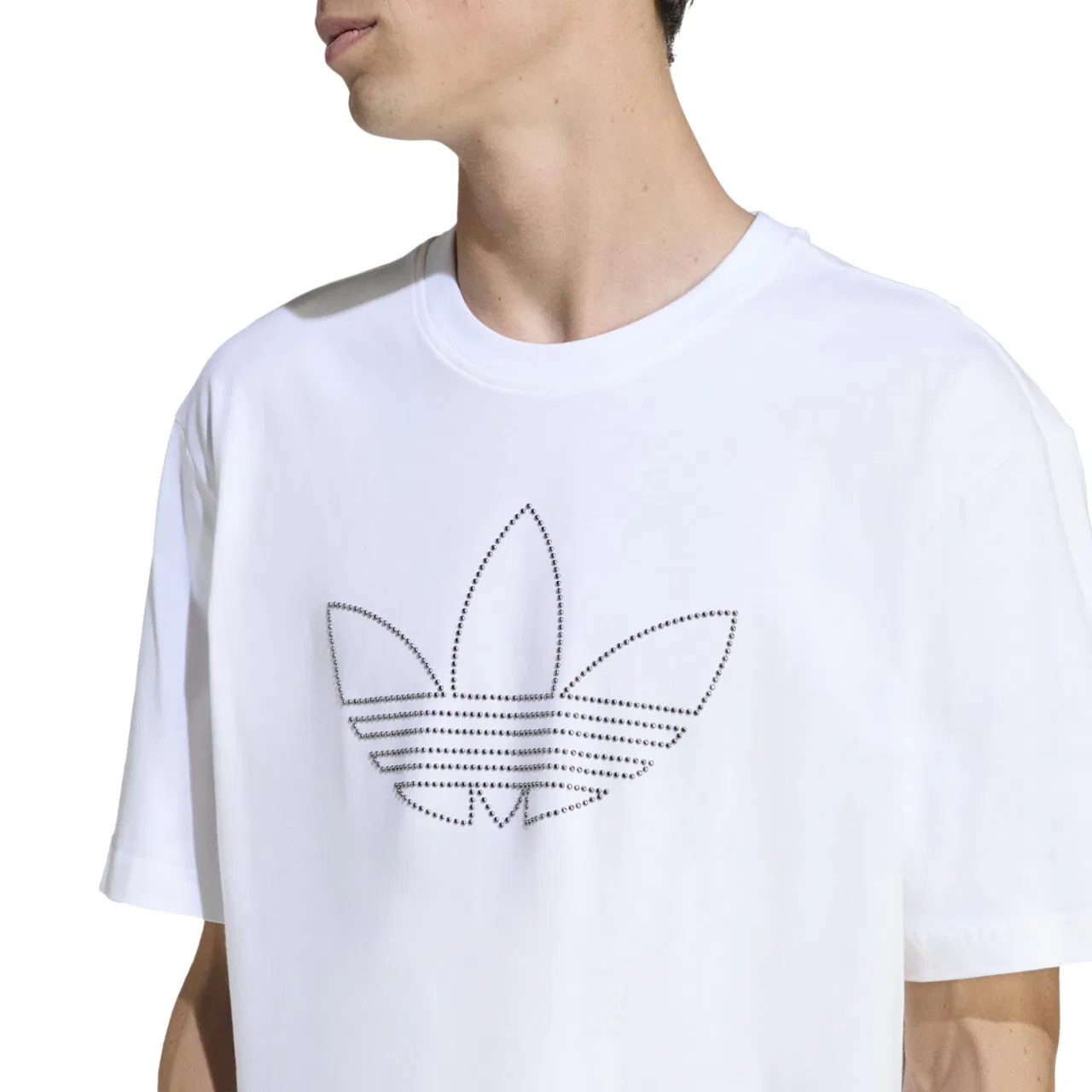 Футболка мужская Studded Adidas, серебристый/белый — фото 3