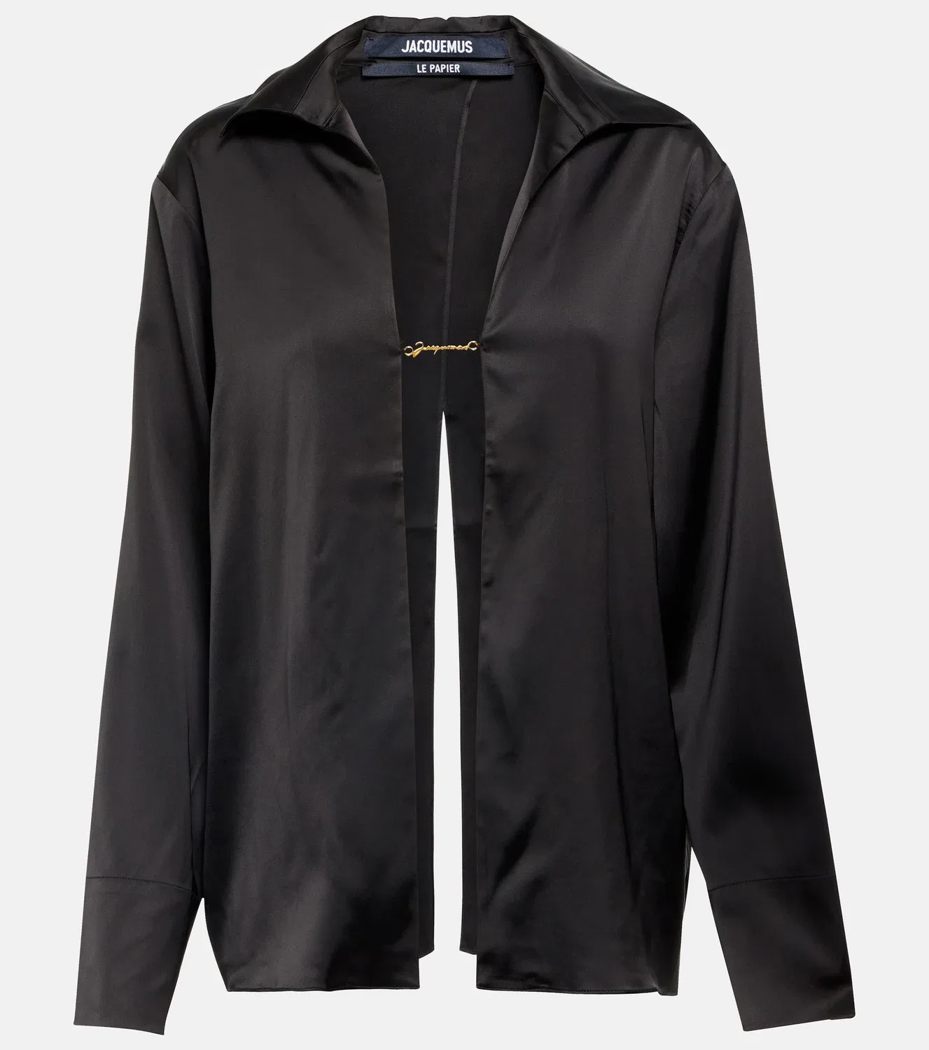 Атласная рубашка с длинным рукавом La Chemise Notte Jacquemus, черный