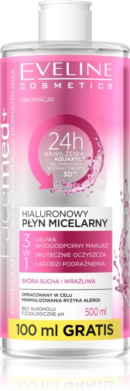 

Гиалуроновая мицеллярная вода 3 в 1 Eveline Cosmetics FaceMed+