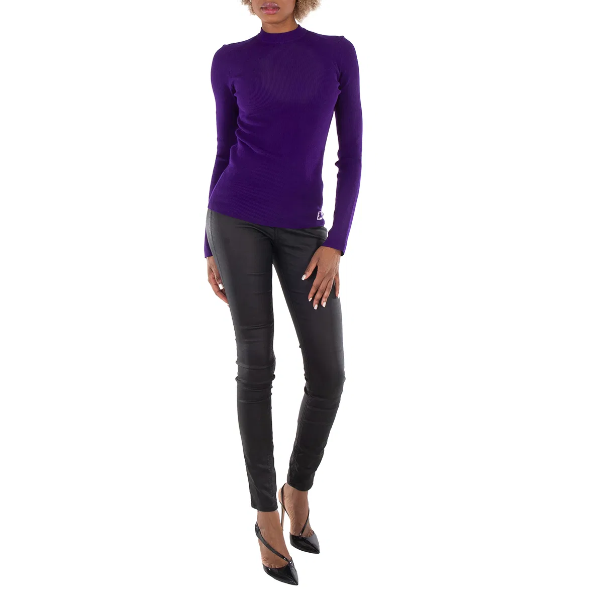 Свитер женский из шерстяной смеси Equestrian Knight Logo Wool Blend Sweater Burberry, Royal — фото 3