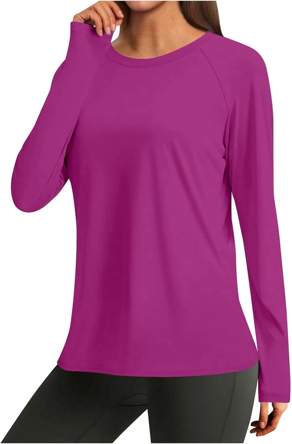 Женская быстросохнущая футболка с длинным рукавом, Hot Pink — фото 4