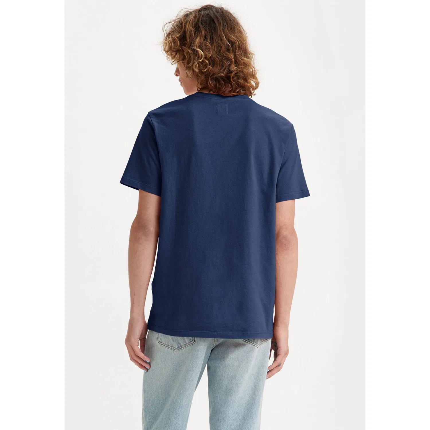Мужское V-образное трикотажное поло с логотипом Levi's, Dress Blues — фото 3