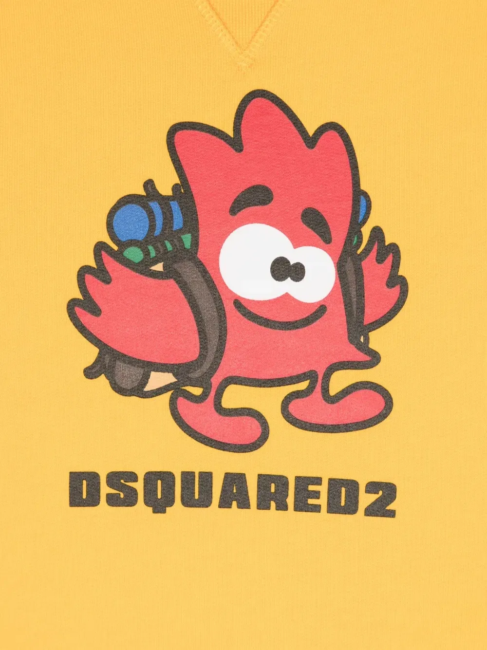 Свитшот с принтом логотипа Dsquared2 Kids, желтый — фото 3