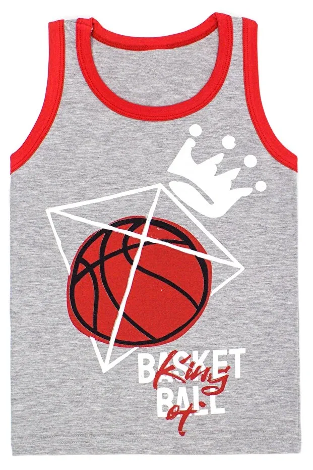 Детская майка для мальчиков с принтом Basketball Biyokids, Multicolor — фото 3