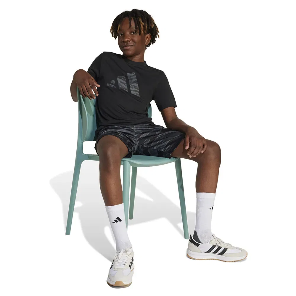 Футболка с коротким рукавом камуфляжный принт Adidas, черный — фото 4