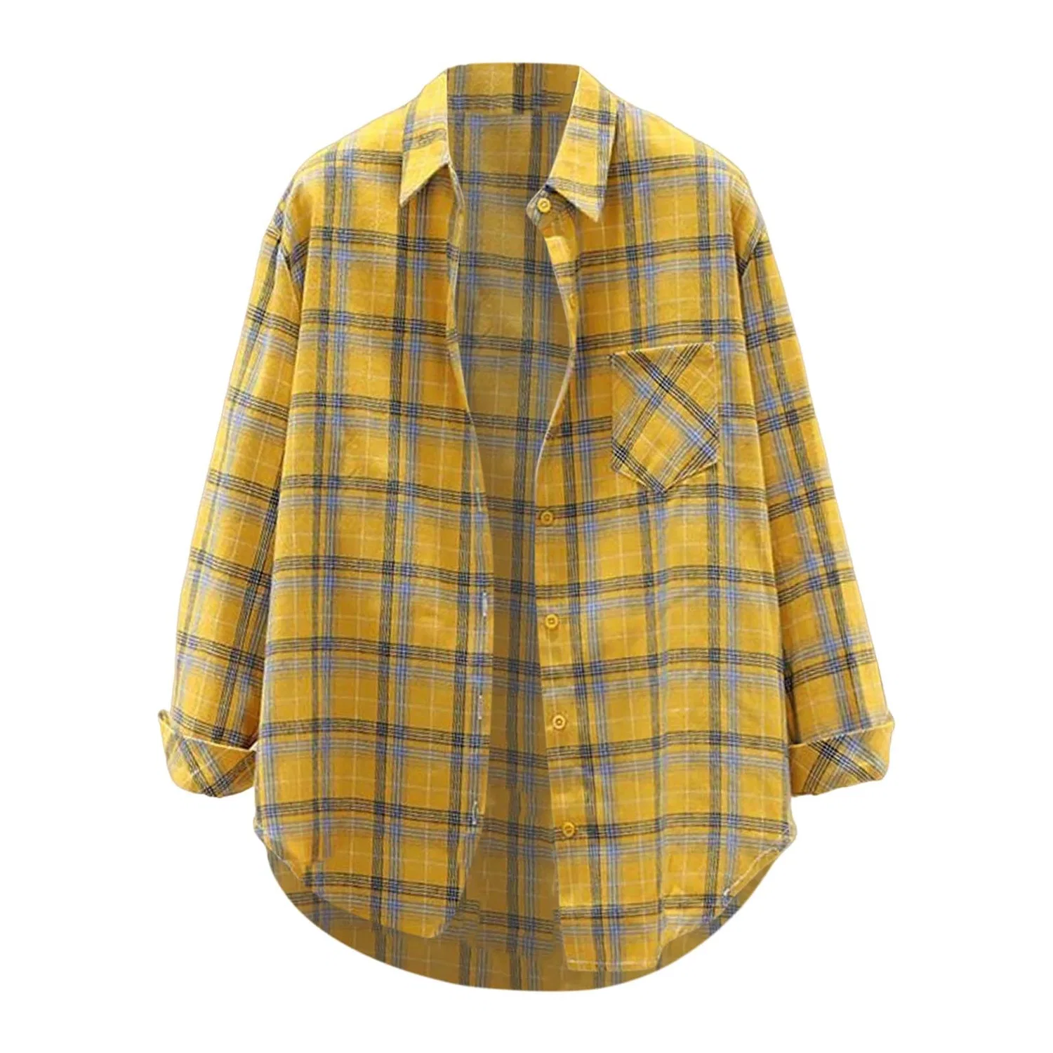 Женское пальто с флисовой подкладкой Classic Button Winter Plaid, C