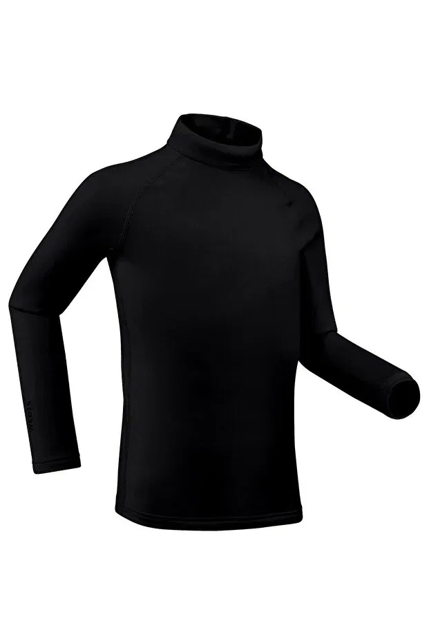 Детское термобелье для девочек с длинным рукавом Wedze Decathlon, Black — фото 2