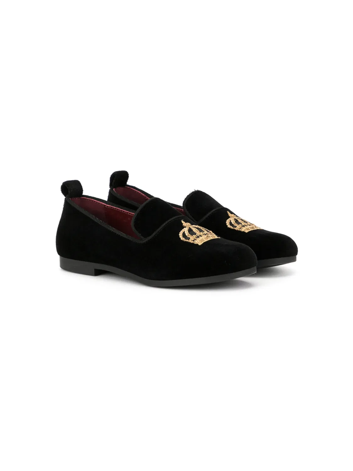 Тапочки из велюра с короной Dolce & Gabbana, красный