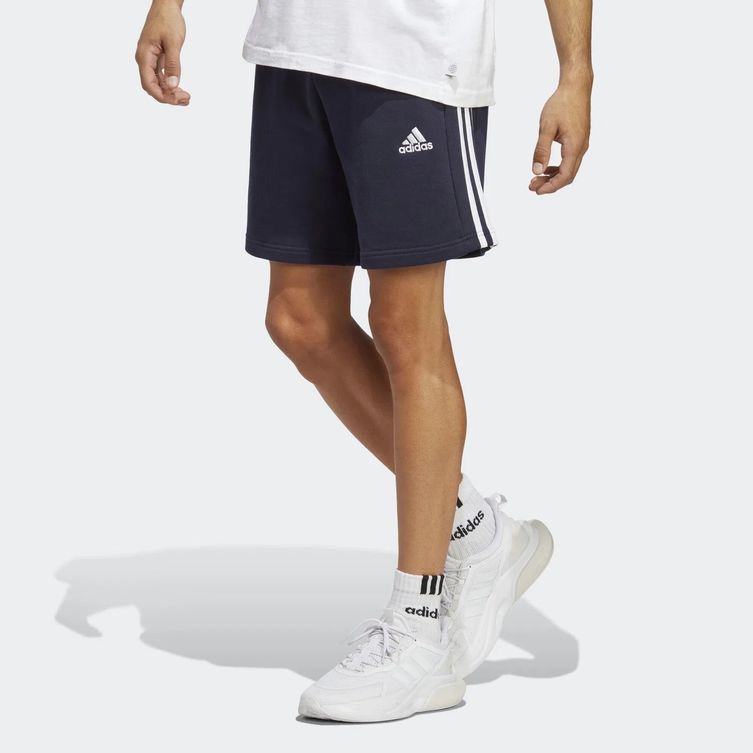 Мужские шорты с эластичным поясом Essentials French Terry 3-Streifen Adidas, Schwarz