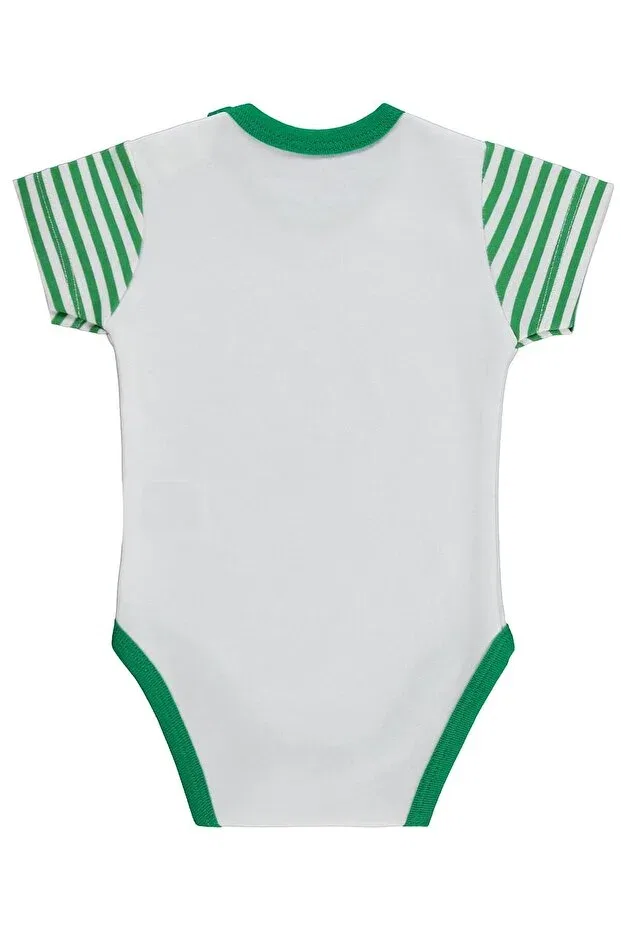 Детское боди для новорожденных с коротким рукавом Watermelon scented short sleeve 0-9 months snap fastener bodysuit Generic Brands, Ecru — фото 3