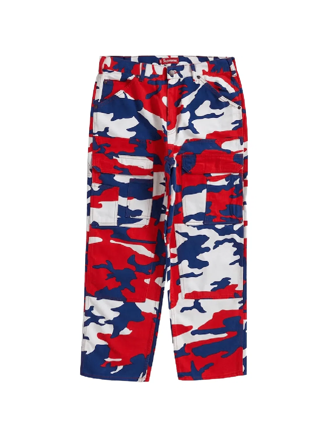 Джинсы в стиле милитари Supreme, красный