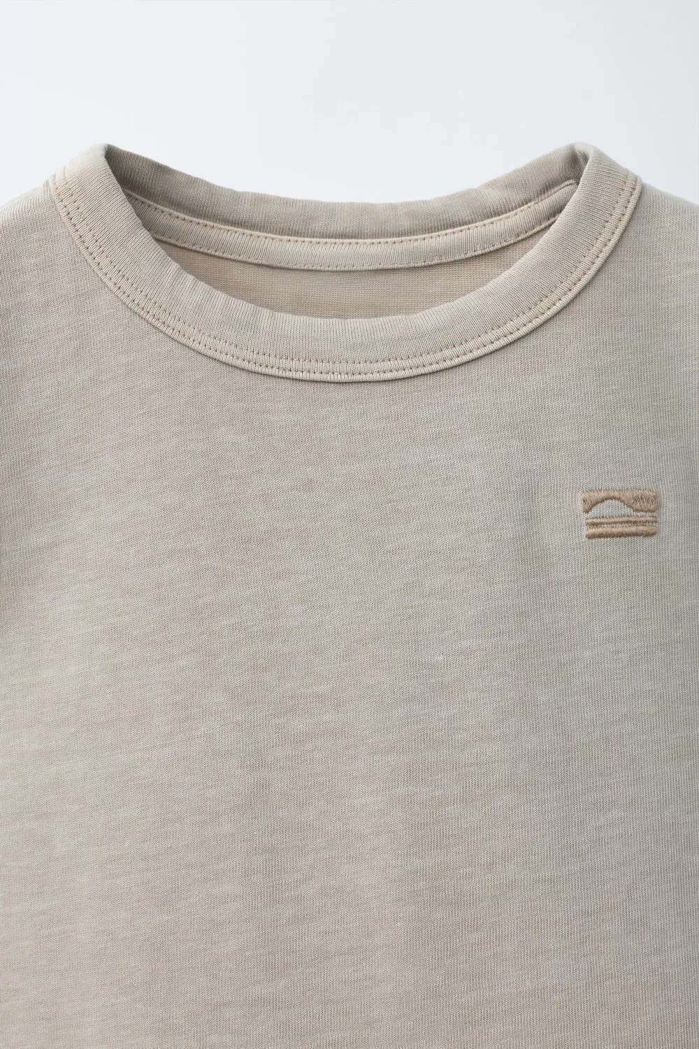 Футболка с вышивкой, окрашенная в готовом виде ZARA, Beige — фото 3