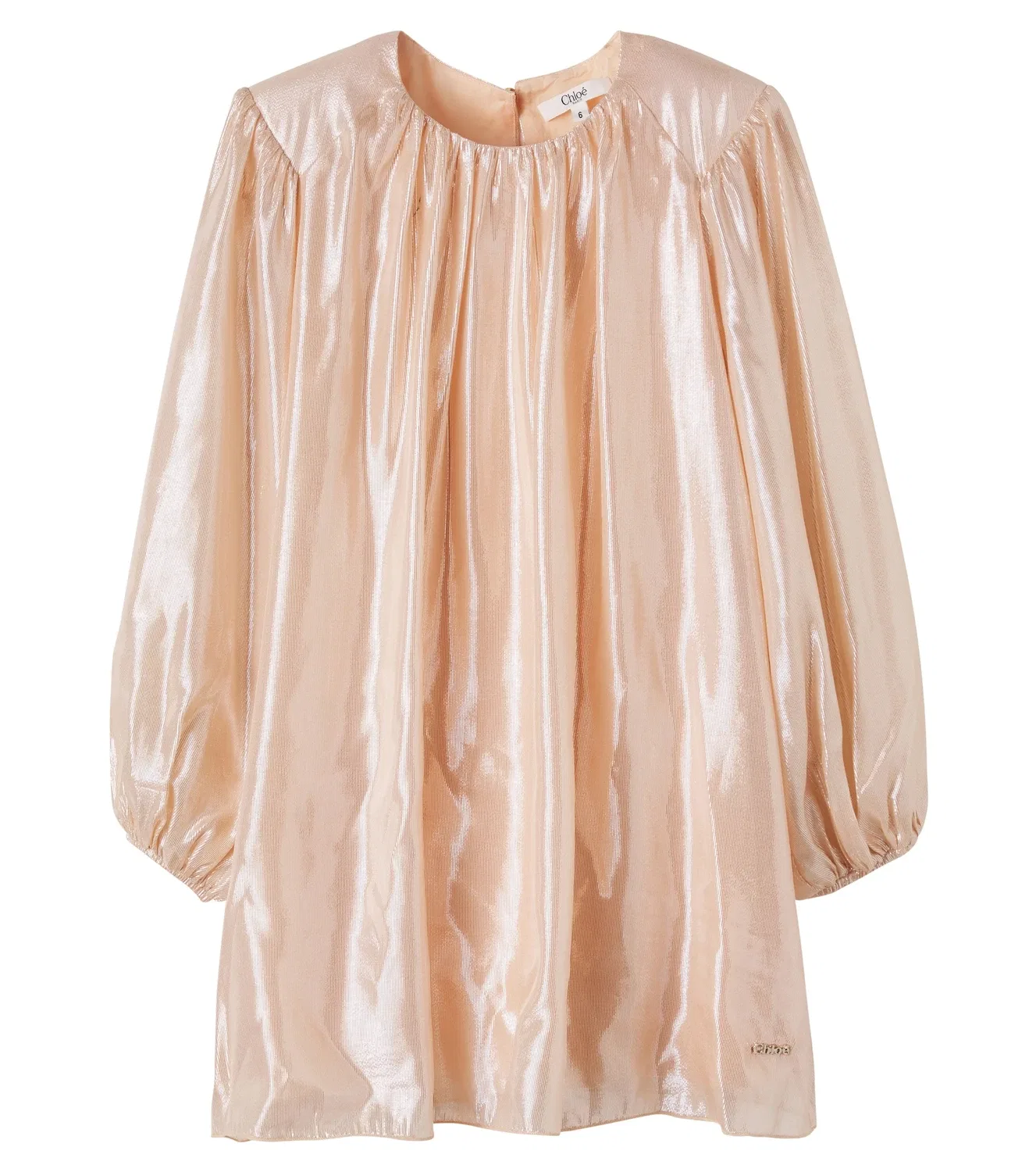 Платье из ламе с шелком Chloé Kids, розовый