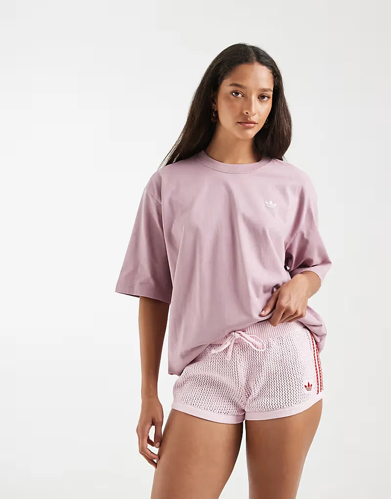 Футболка Adidas Originals Essentials в стиле бойфренд, волшебный сиреневый