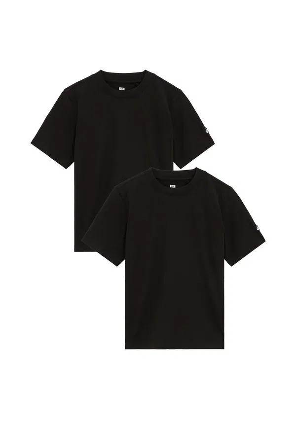 Футболка хлопковая Basic T-shirt We Fashion Black, 2-pack, черный — фото 4