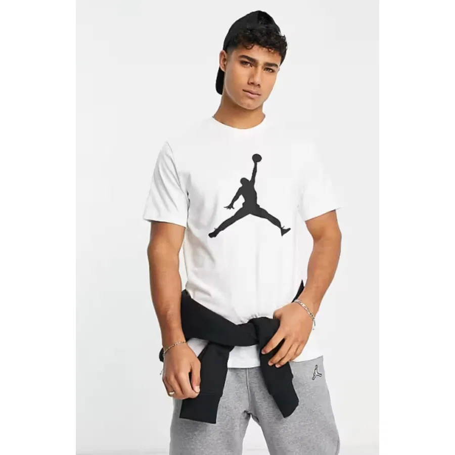 Футболка с коротким рукавом из хлопка Jordan Jumpman Nike, Белый — фото 2